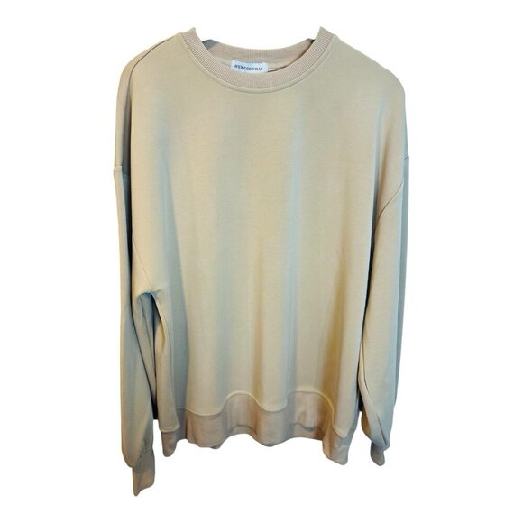 WeWoreWhat X Revolve Oversized Crew Neck Size Small Heather Doe Balloon Sleeve - Picture 4 of 11
